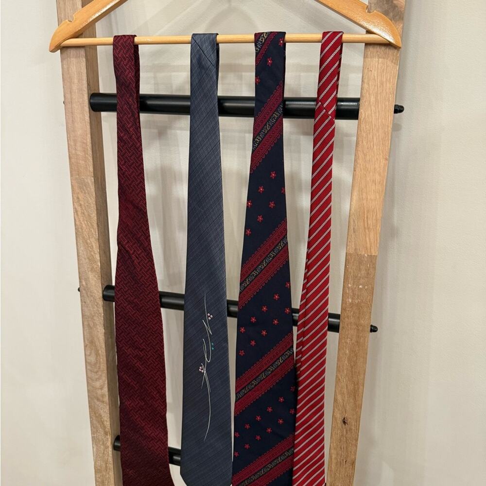 Elegant Men's Tie Set - Red, Blue, and Navy